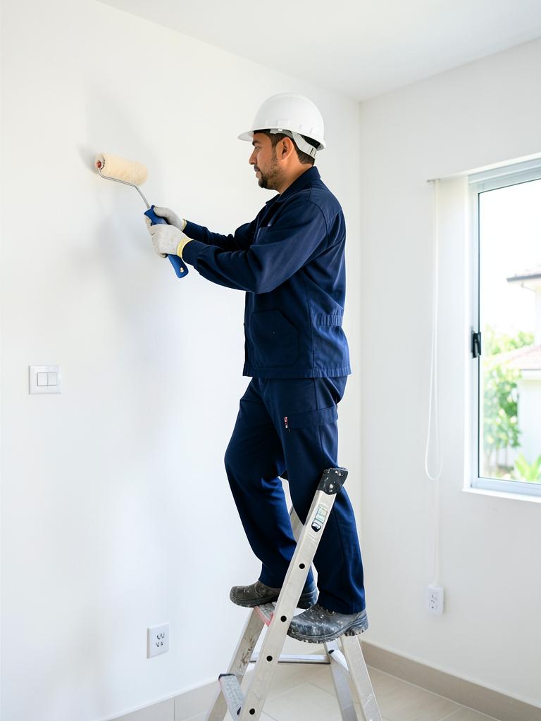 Profissional de manutenção de imóveis em atendimento
